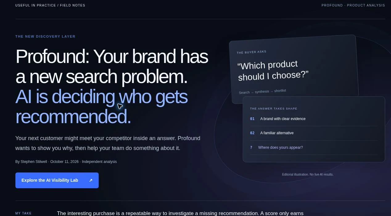 Profound editorial explainer introducing the problem of AI search visibility